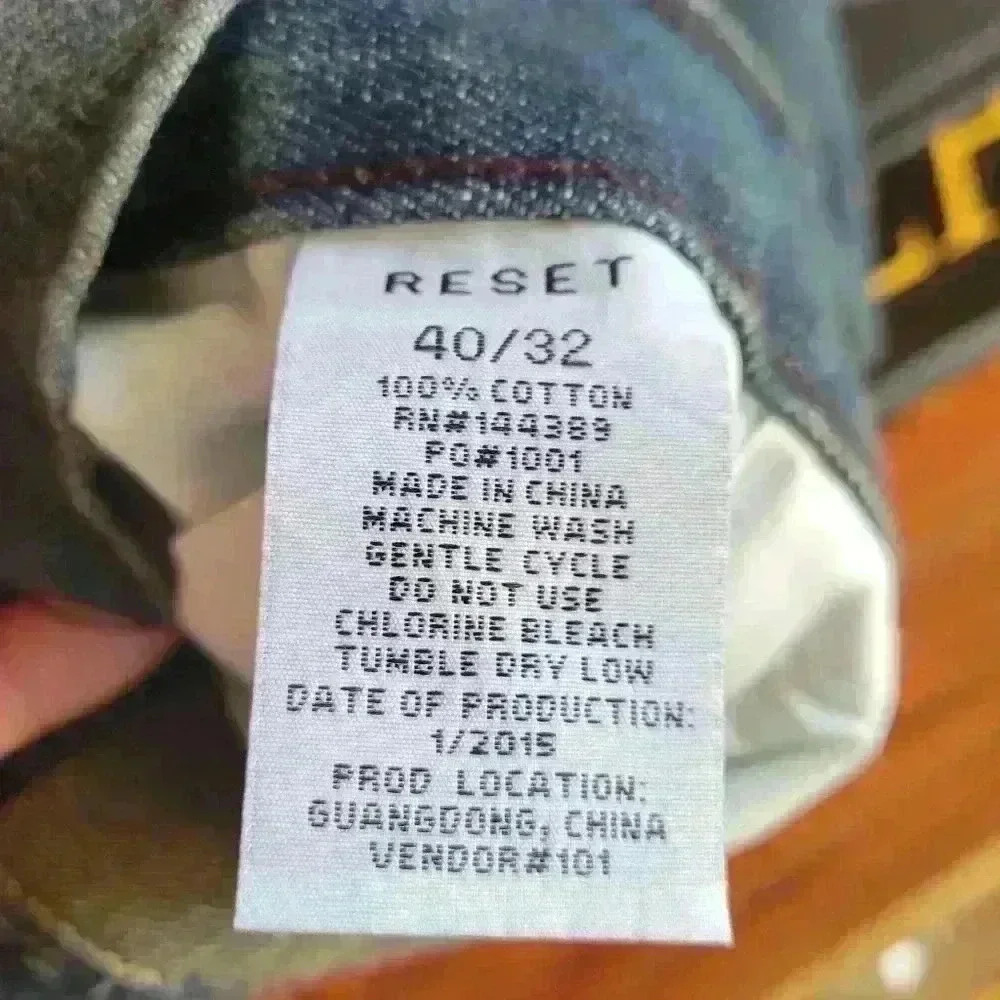 RESET Fashion DENIM Men's Jeans Blue/ Light Wash 40×32 Pockets Straight Classic - Picture 7 of 12